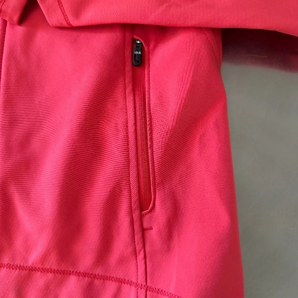 LOLE  lightweight hidden hooded duel zip vented jacket SZ Large RED - Picture 5 of 8
